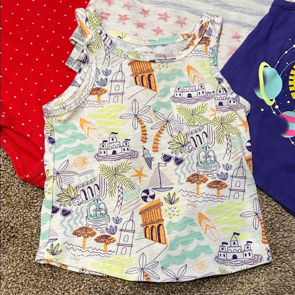 Cat & Jack Colorful Tank Top Bundle of 6 12-18 Months - Picture 4 of 8